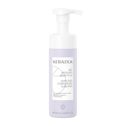 KERASILK Volumizing Styling Foam | Lightweight Formula | Creates Long-Lasting Touchable Hold | Enhances Body & Fullness | With Heat Protection | 150ml