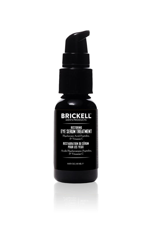 BRICKELL Men's Dark Circle Under Eye Treatment Serum For Men, Natural and Organic Eye Gel to Firm Men's Wrinkles, Reduce Dark Bags Under Eyes, and Promote Youthful Skin, 0.65 Ounce, Unscented