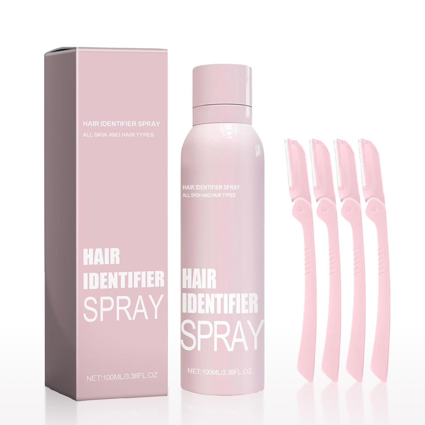 Hair Identifier Spray for Face Shaving, Skin Body Hair Identifying Spray With Razors,Moisturizing And Skin Care Set
