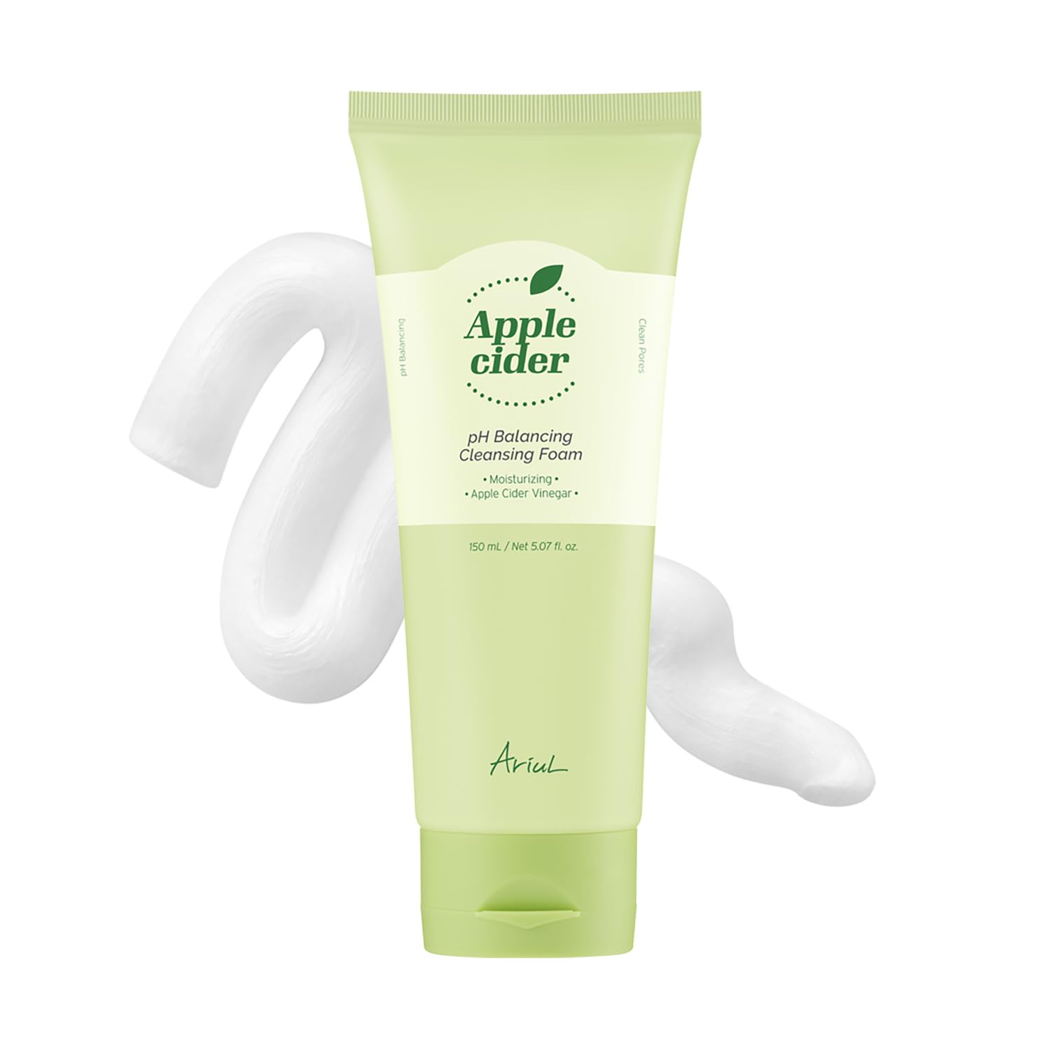 Ariul Apple Cider pH Balancing Cleansing Foam Effective Pore & Exfoliation Care, Low pH, Soothing & Revitalizing Face Wash with Apple Extract, Korean Skin Care, 150ml / 5.07 fl. oz