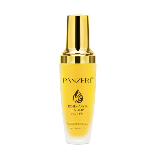 PANZERI Original Hair Oil Serum for Smooth Frizz and Add Shine - 1.69fl oz | with Rosemary Oil & Castor Oil | Hair Strenghtening Treatment Oil | Nourishing & Volumizing For All Hair Types Natural Care