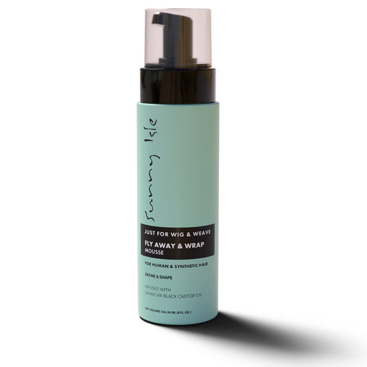 Sunny Isle Just For Wig, Weave, Braids and Extensions Fly Away, Hold & Wrap Styling Mousse 8oz | For Synthetic & Natural Wig