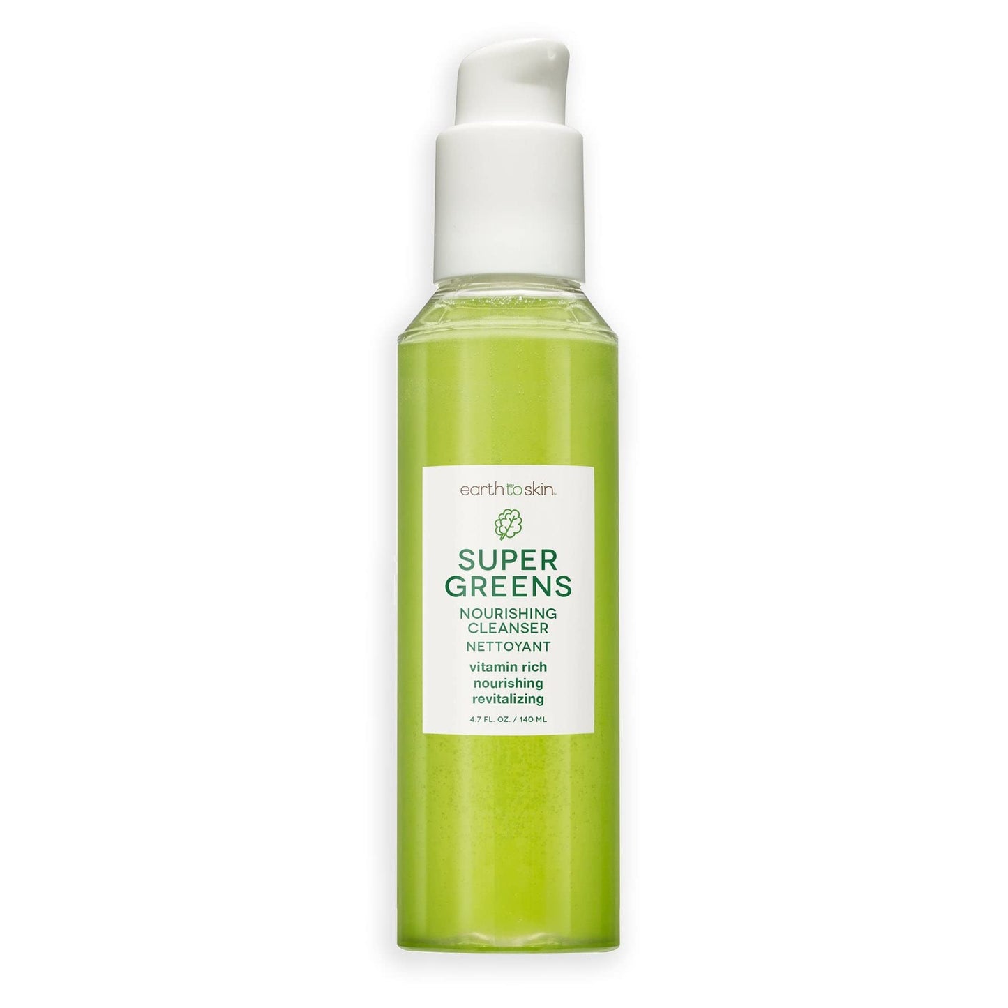 Earth To Skin Super Greens Nourishing Face Cleanser, Vitamin Enriched, Daily Face Wash for All Skin Types (4.7 Fl Oz)