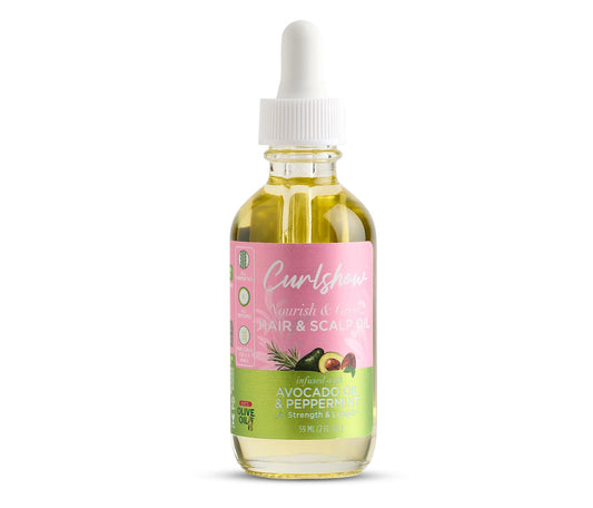 ORS Curlshow Nourish & Grow Hair & Scalp Oil with Avocado Oil & Peppermint for Strength & Length 2 Ounces