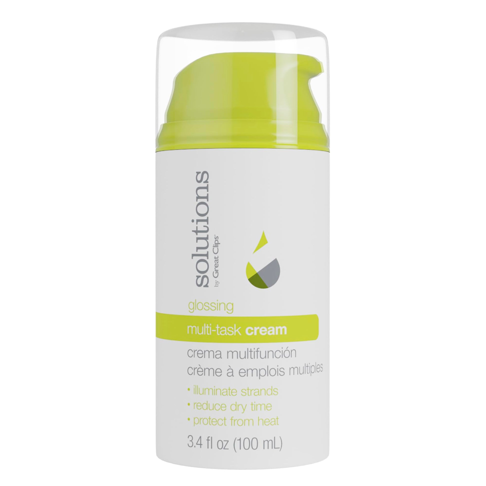GREAT CLIPS Solutions Glossing Multi-Task Cream, 3.4oz | Taming Frizz & Fly-aways | Smooths & Softens Hair