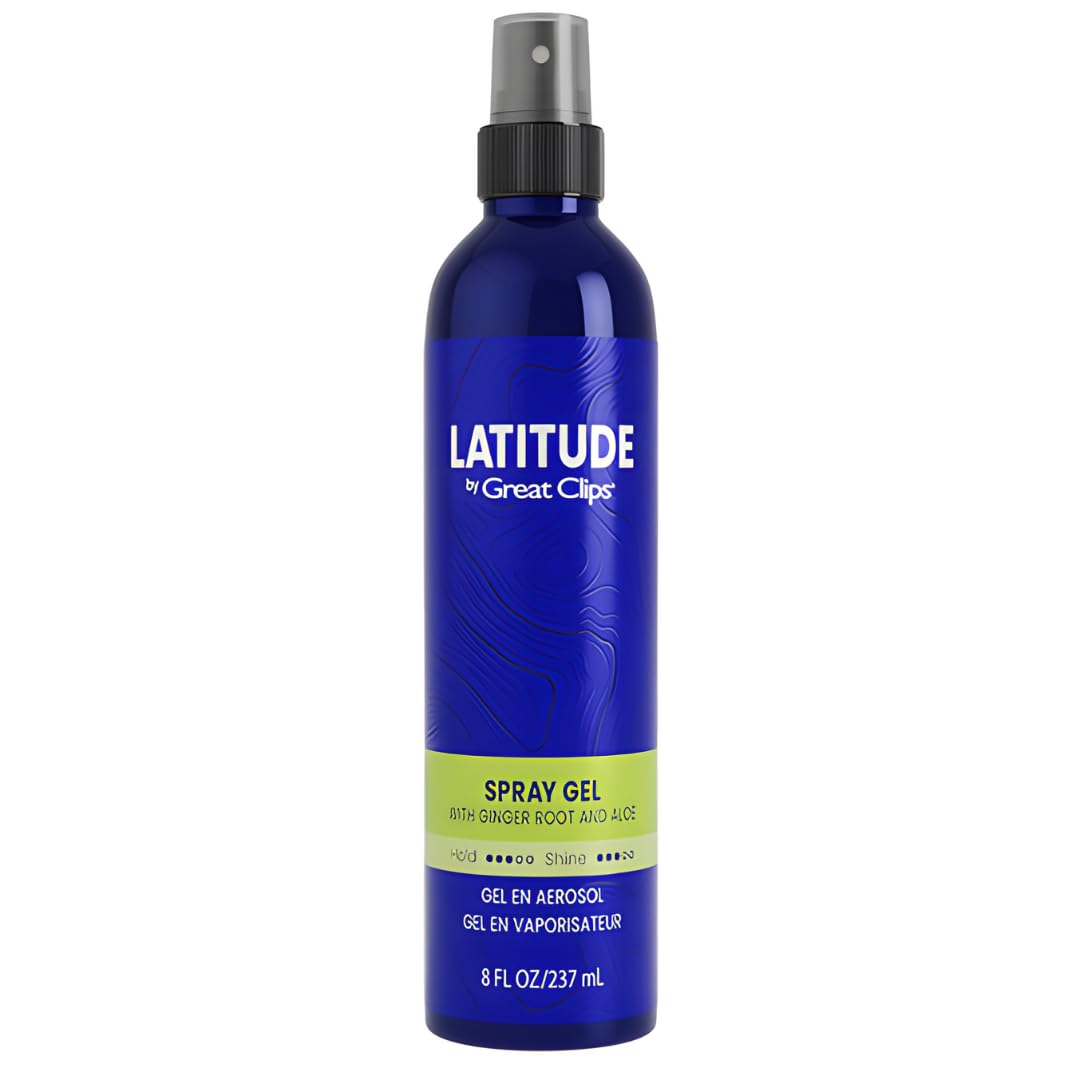 GREAT CLIPS LATITUDE Spray Gel | Hair Gel for Men | Medium Hold + Medium Shine | 8oz