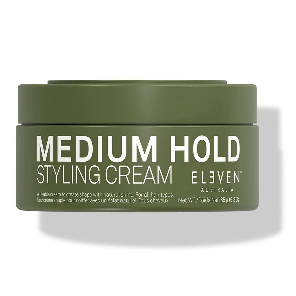 ELEVEN AUSTRALIA Medium Hold Styling Cream Flexible Hold with Natural Finish for All Hair Types,Adds Control, Definition, and Lightweight Texture, Non-Greasy, Easy to Restyle Formula - 3 Oz