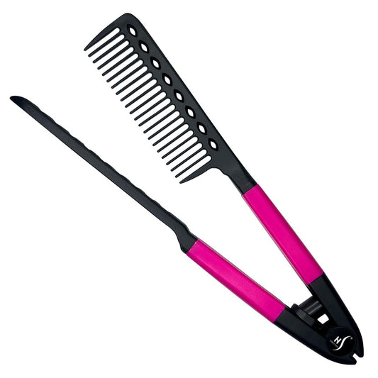 Herstyler Hair Straightening Comb - Straightener Comb for Flat Iron - Makes Styling Easy - Get Straight Hair in Minutes (Pink)