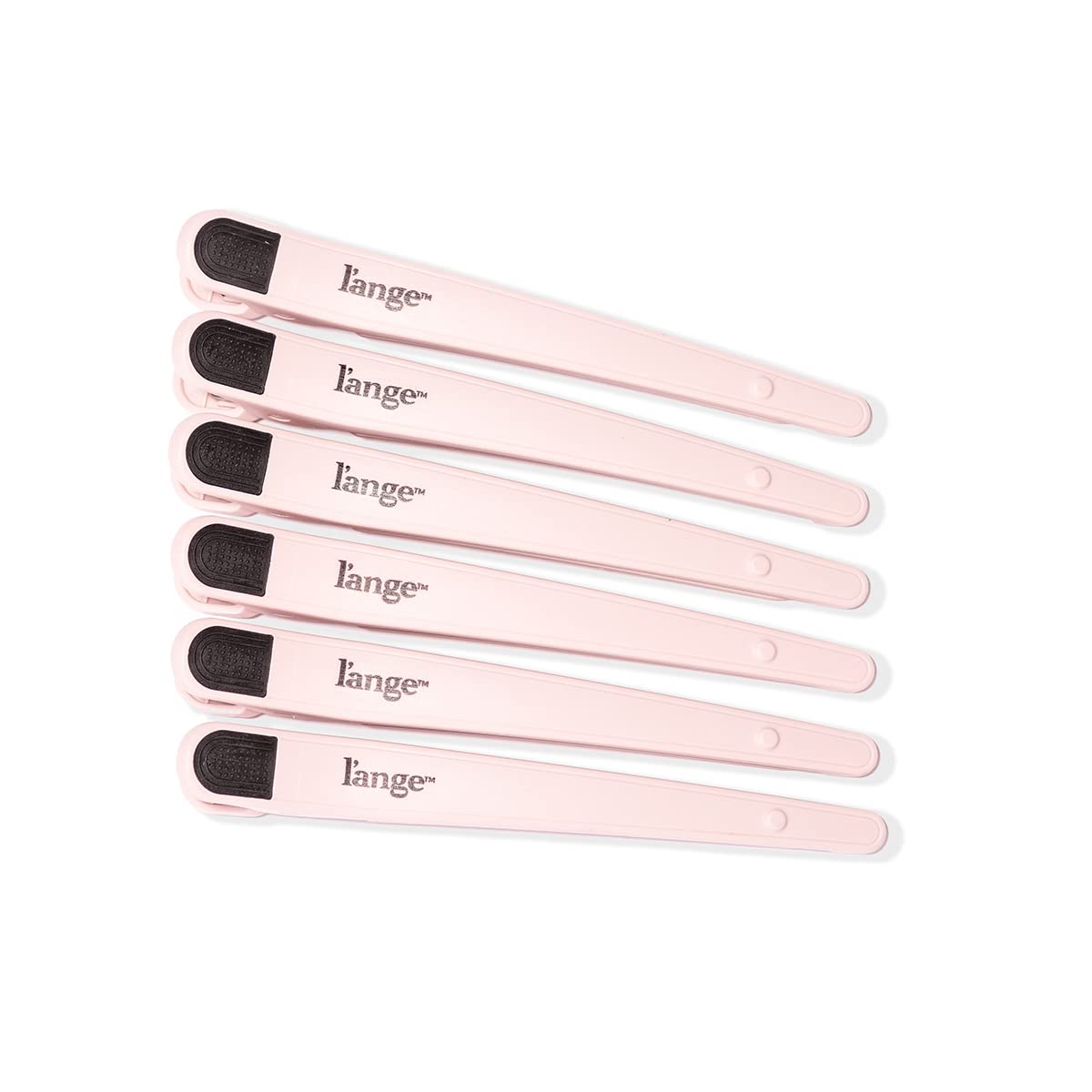 L'ANGE HAIR Rubber Sectioning Hair Clips | Narrow-Tipped Design | For Parting & Sectioning Hair | Easy Grip Handles | Professional Styling Results | 6-Pack (Blush)