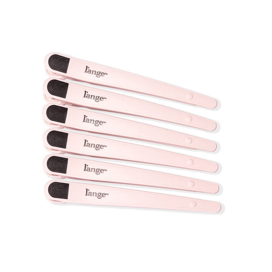 L'ANGE HAIR Rubber Sectioning Hair Clips | Narrow-Tipped Design | For Parting & Sectioning Hair | Easy Grip Handles | Professional Styling Results | 6-Pack (Blush)