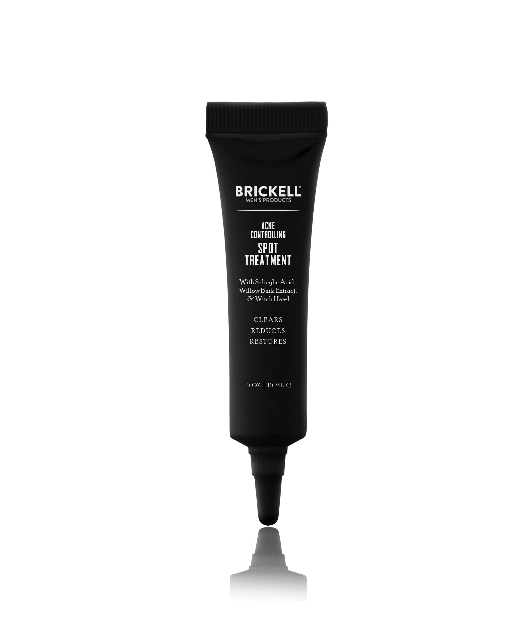 BRICKELL Men's Acne Controlling Spot Treatment for Men, Natural & Organic Acne Spot Treatment to Reduce Acne, Calms Skin Redness and Soothes Acne, 0.5 Ounce, Unscented