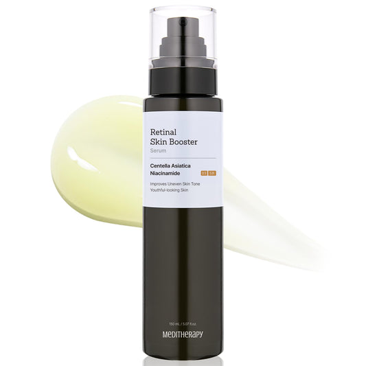 MEDITHERAPY Retinal Skin Booster Serum 5.07 Fl. Oz for Beginner & Sensitive Skin - Advanced Retinol Serum for Face and Body - Vegan Retinaldehyde Facial Serum for Uneven Skin Tone & Fine Lines