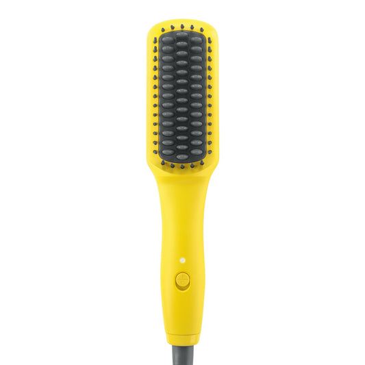 Drybar The Baby Brush Crush Mini Heated Straightening Brush, Corded Electric, Yellow
