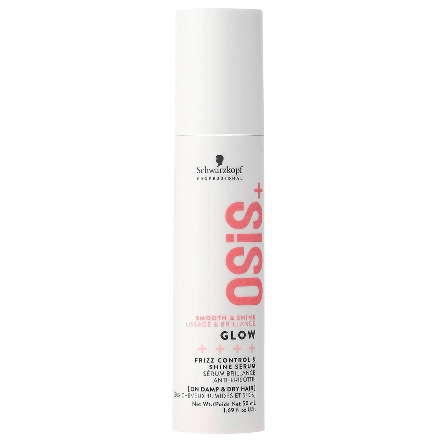 OSiS+ Glow Anti-Frizz Shine Serum - Lightweight Heat Protection & Frizz Control for All Hair Types