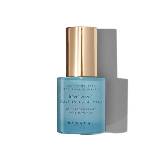 RANAVAT Mighty Majesty Travel Size Leave In Hair Treatment - Moisturizing Cream & Heat Protectant for Styling with Veda Bond Strengthening Complex, Macadamia Nut Oil & Haritaki (0.5 oz)