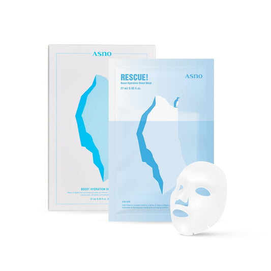 ASNO Rescue Boost Hydration Sheet Mask 5ea, Wrinkle Improving Vegan Deep Collagen Smile Line Lifting Mask, Anti-wrinkle, Elasticity, Gold Hibiscus + Nutmeg + Adenosine, Korean Skin Care