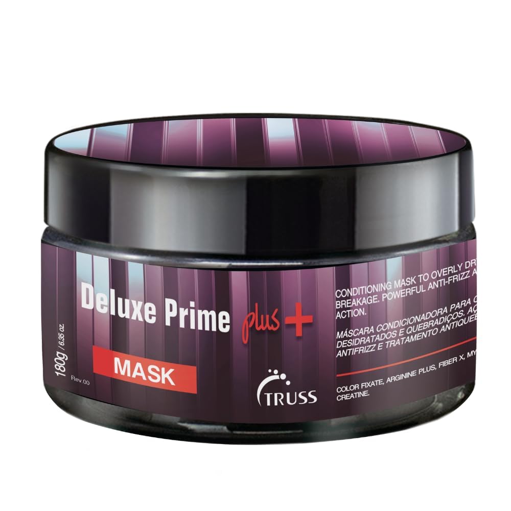 TRUSS Deluxe Prime + Mask - Deep Conditioning Hair Mask for Damaged Hair - Targeted Care for Dry, Brittle & Discoloured Strands - Frizz Control & Breakage Defense (6.35 Oz)
