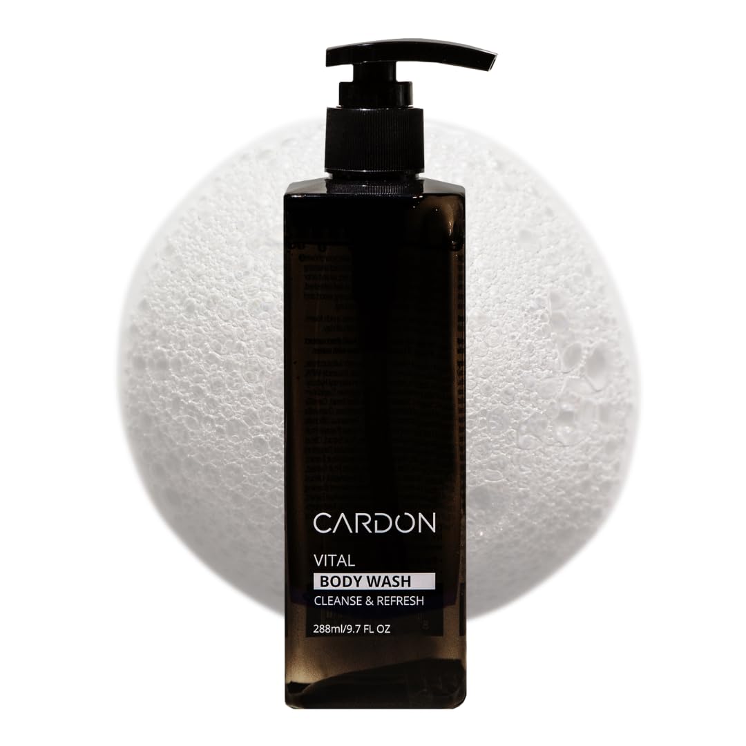 Cardon Acne Clearing Men's Body Wash, Korean Skin Care, All Natural Green Tea Extract, Sea Buckthorn, & Cica Combat Breakouts, Prevent Body Odor to Deeply Cleanse w/o Stripping (1 PK)
