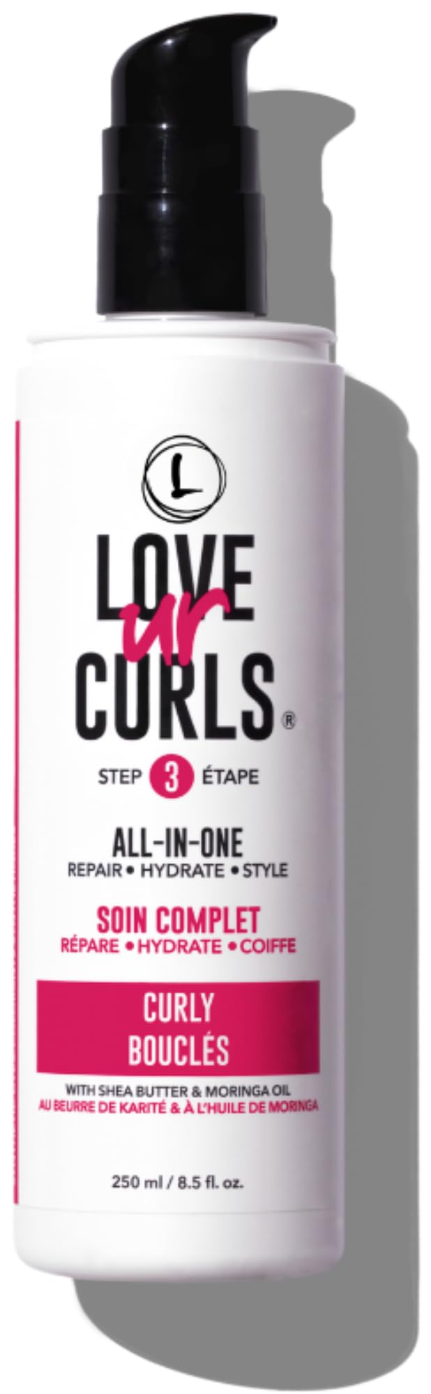 Love Ur Curls All in One Curl Cream Styler, Anti Frizz Curling Cream for Curly Hair, Repair, Define, Hydrate & Style with Shea Butter, 250mL