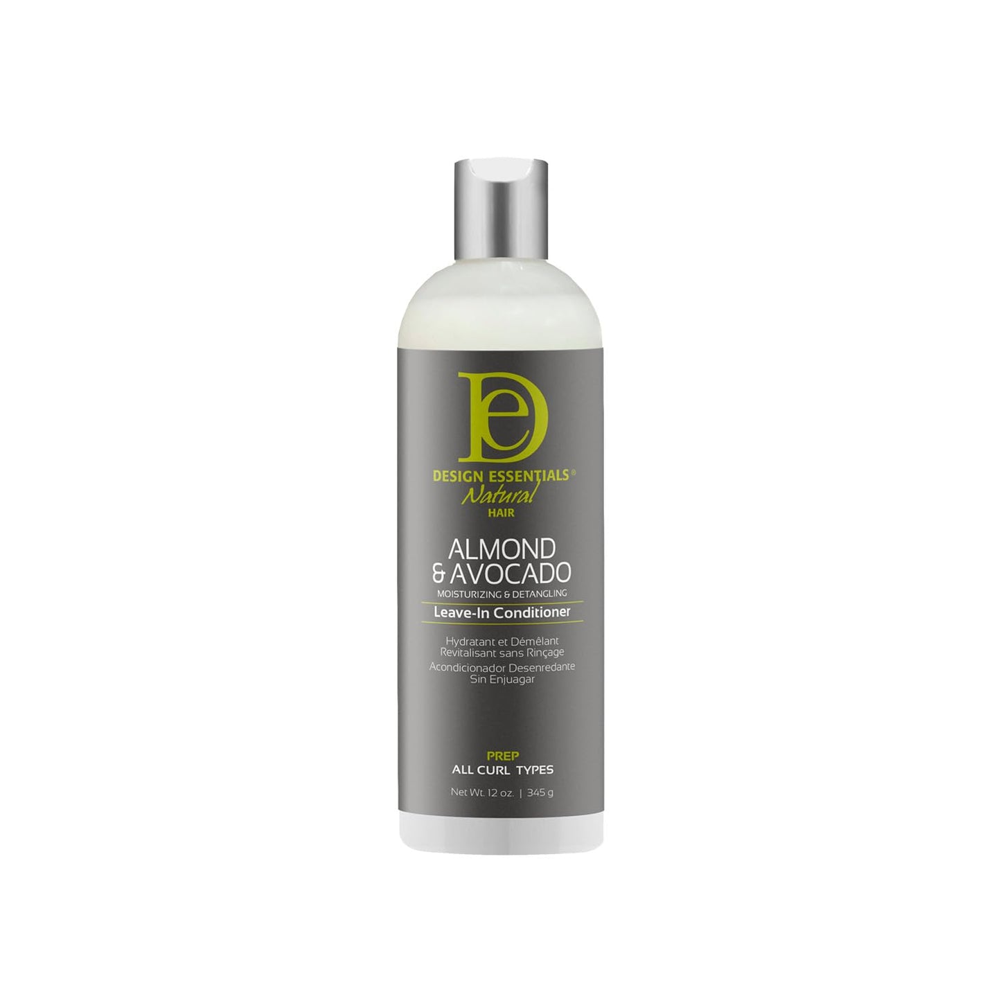 Design Essentials Almond & Avocado Moisturizing & Detangling Leave-In Conditioner for Curly Hair, 12 Ounce
