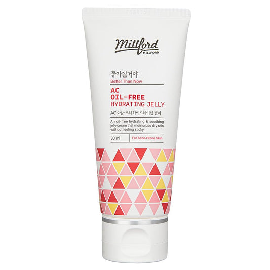 Millford AC Oil-Free Hydrating Jelly 2.7Oz, 80ml, Oil Free Facial Moisturizer for Acne-Prone Skin, Niacinamide 2%, Unscented, Mild, Soothing Cream, Non Greasy Moisturizer, Korean Skincare