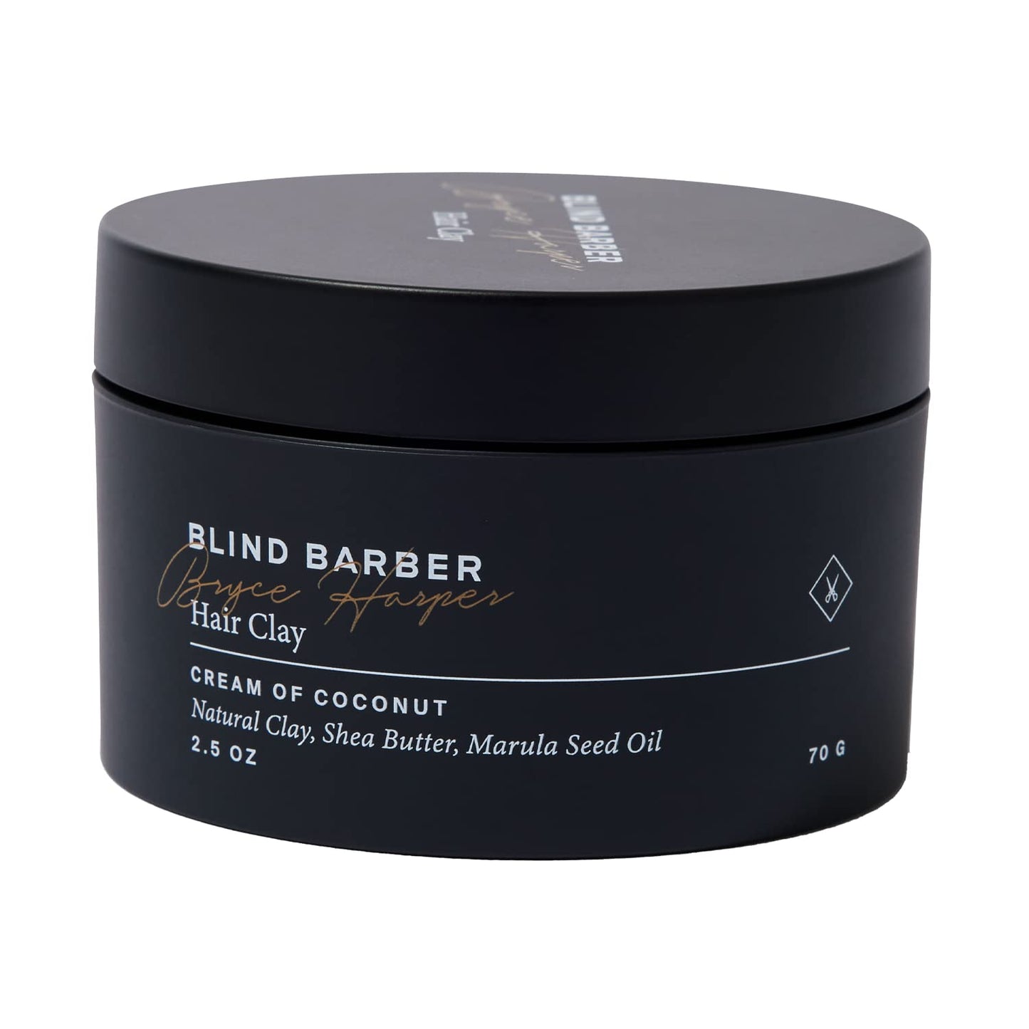 Blind Barber Bryce Harper Hair Clay for Men - Matte Clay Hair Product Men Can Use to Build Volume - Water-Based with Strong to Medium Hold - Easy to Use (2.5 Oz)