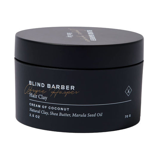 Blind Barber Bryce Harper Hair Clay for Men - Matte Clay Hair Product Men Can Use to Build Volume - Water-Based with Strong to Medium Hold - Easy to Use (2.5 Oz)