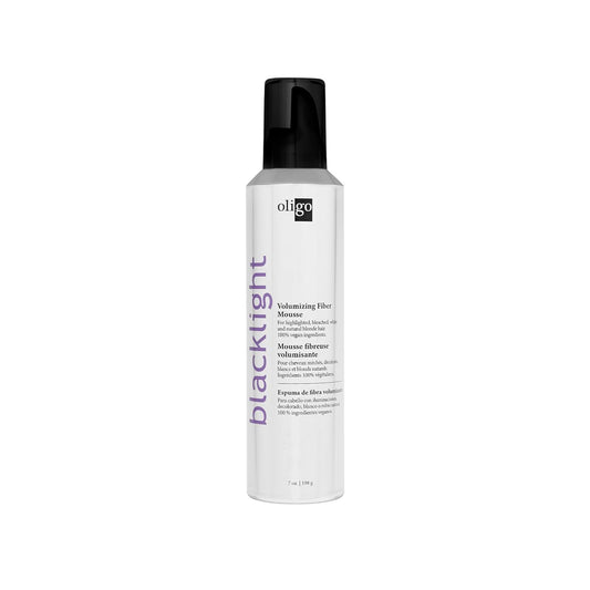 Oligo Professionnel - Blacklight Volumizing Fiber Mousse - Non sticky - For fuller styled looks - For all hair types - Volume booster styling foam - Paraben and sulfate free - 8.5 oz