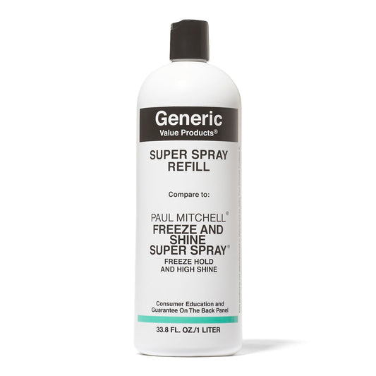Generic Value Products Super Spray, Powerful, LongLasting Hold, Sulfate Free, Gluten Free, Contains Sunscreen for Added Protection, Creates Luminous Shine, 33.8 Oz