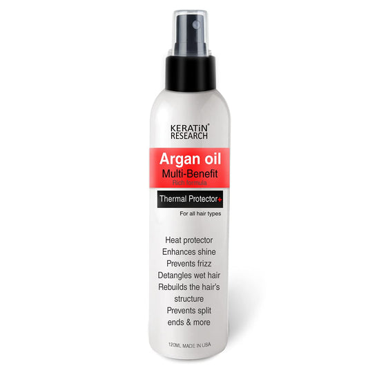 Thermal Hair Protector Spray - Enhances Shine, Eliminates Frizz, Detangles, Prevents Split Ends, Replenishes Nutrients, Heat Activated for Styling