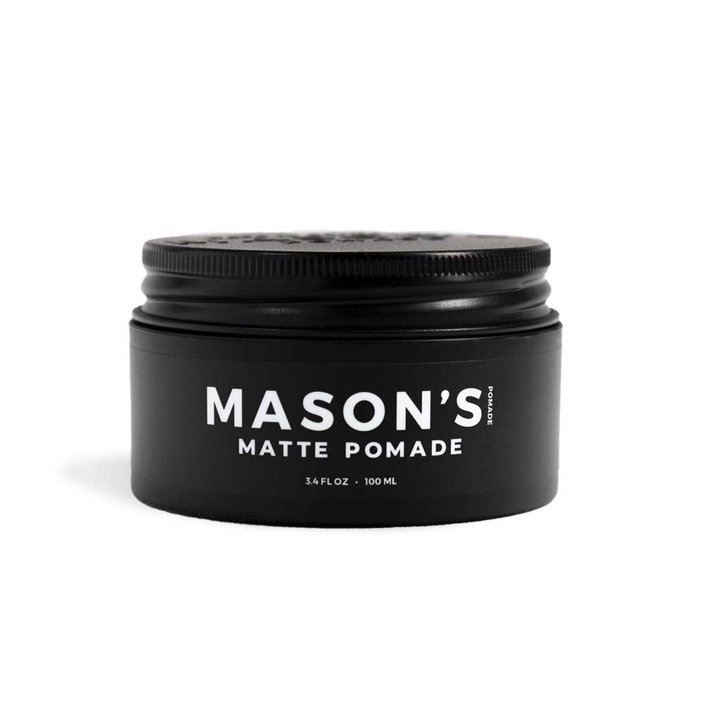 Mason's Matte Pomade Hair Wax for Men with Medium to Strong Hold & Natural Finish - Aloe & Biotin-Infused Hair Pomade for Textured, Sleek Styles - Barbershop-Quality Styling Cream - 3.4 oz