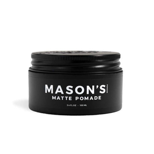 Mason's Matte Pomade Hair Wax for Men with Medium to Strong Hold & Natural Finish - Aloe & Biotin-Infused Hair Pomade for Textured, Sleek Styles - Barbershop-Quality Styling Cream - 3.4 oz