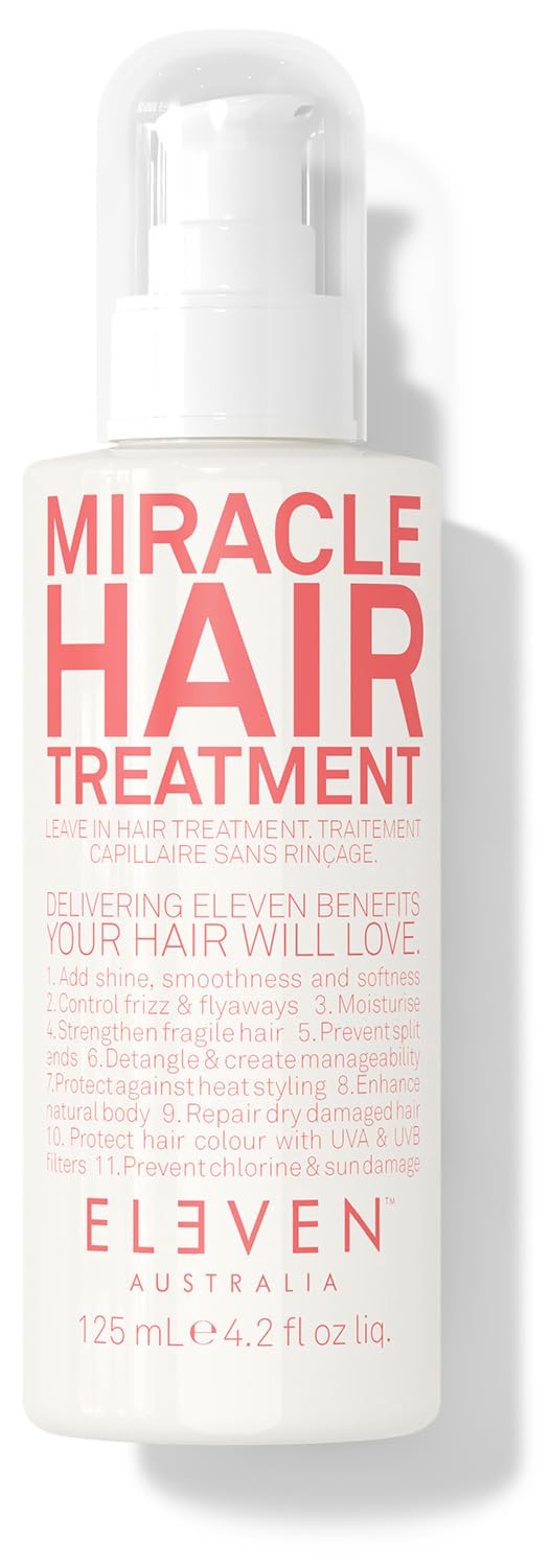 ELEVEN AUSTRALIA Miracle Hair Treatment Leave-In Conditioner for Hydration, Frizz Control, Heat Protection & Strength Lightweight, Nourishing Formula for All Hair Types - 4.2 Fl Oz