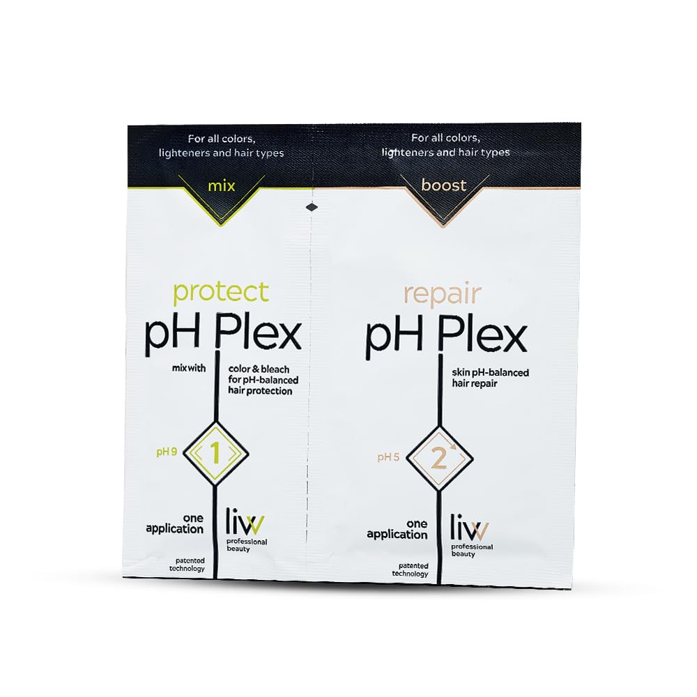 LIW pH Plex Steps 1&2 Protect & Repair Hair Care Treatment - Use with Home Hair Color & Bleach Products - Salon Quality Professional Results at Home - 1 Sachet of Steps 1 & 2
