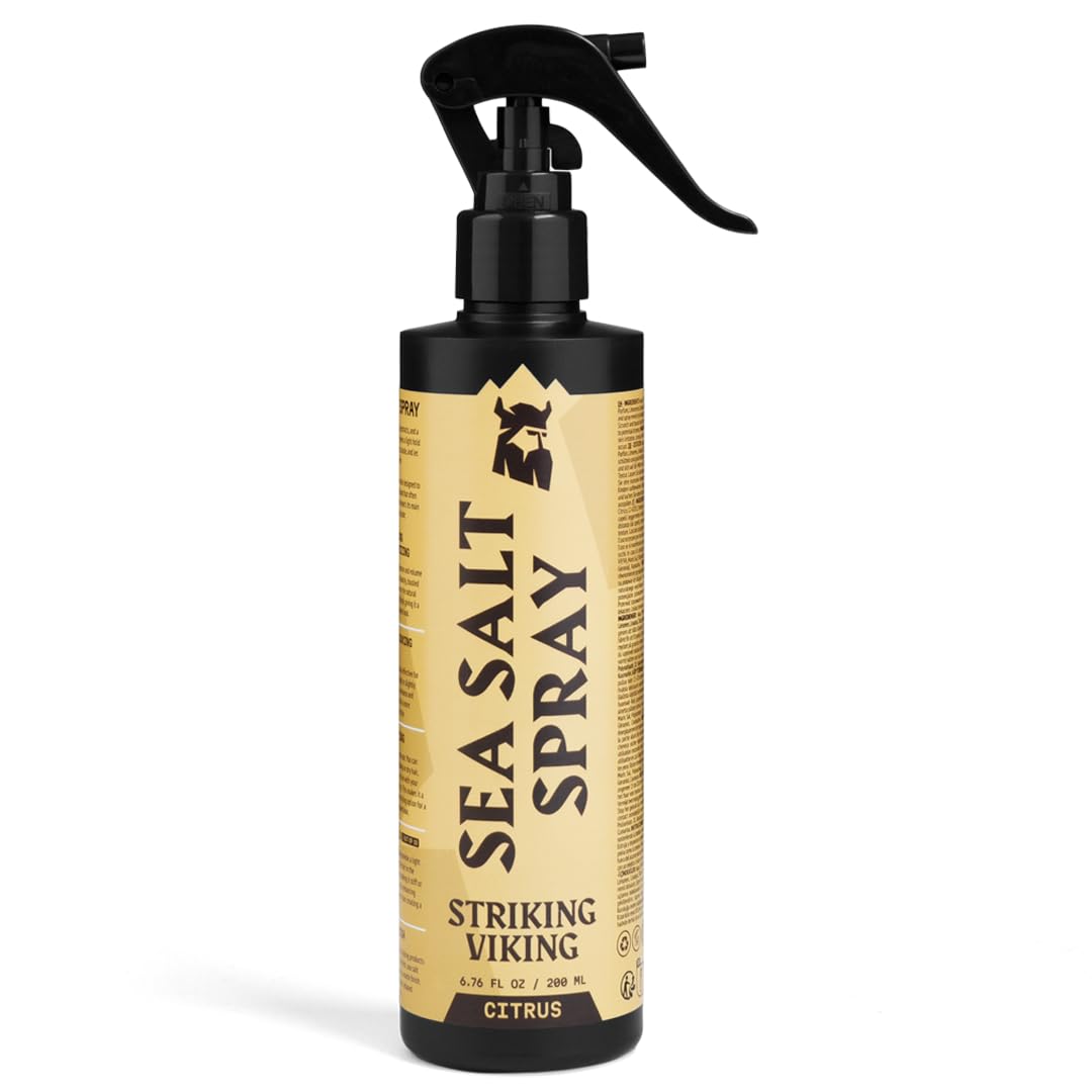 Striking Viking Sea Salt Spray for Men, Citrus Scent, Hair Texturizing Spray - Volumizing, Curl Enhancing, Shape & Hold, 6.76 fl Oz, Paraben Free, Made in Germany