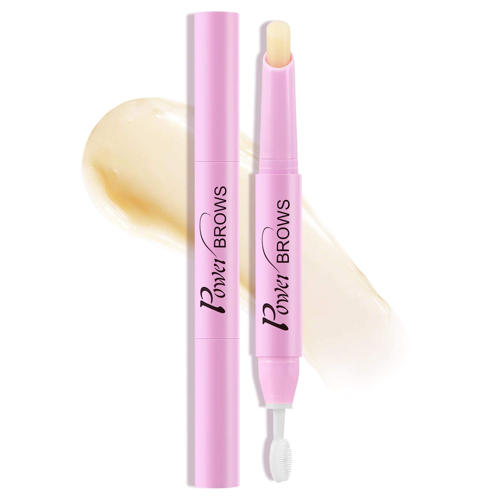 Boobeen Brow Wax Clear, Waterproof Eyebrow Wax Styling Pencil, Shaping with Slanted Tip Application, Long-Lasting Hold