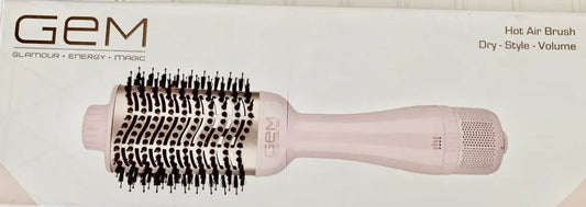 GEM Hot Air Styling Brush for Dry - Style - Volume for Dry Style Blow Dryer Brush, Baby Pink