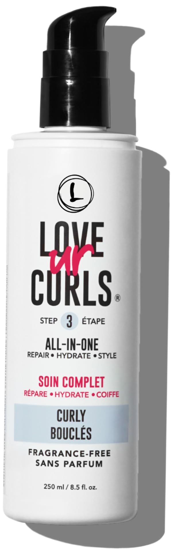 Love Ur Curls - Curly All in One Curl Cream Styler, Curling Cream for Curly Hair, Repair, Define, Hydrate & Style with Shea Butter, 250mL