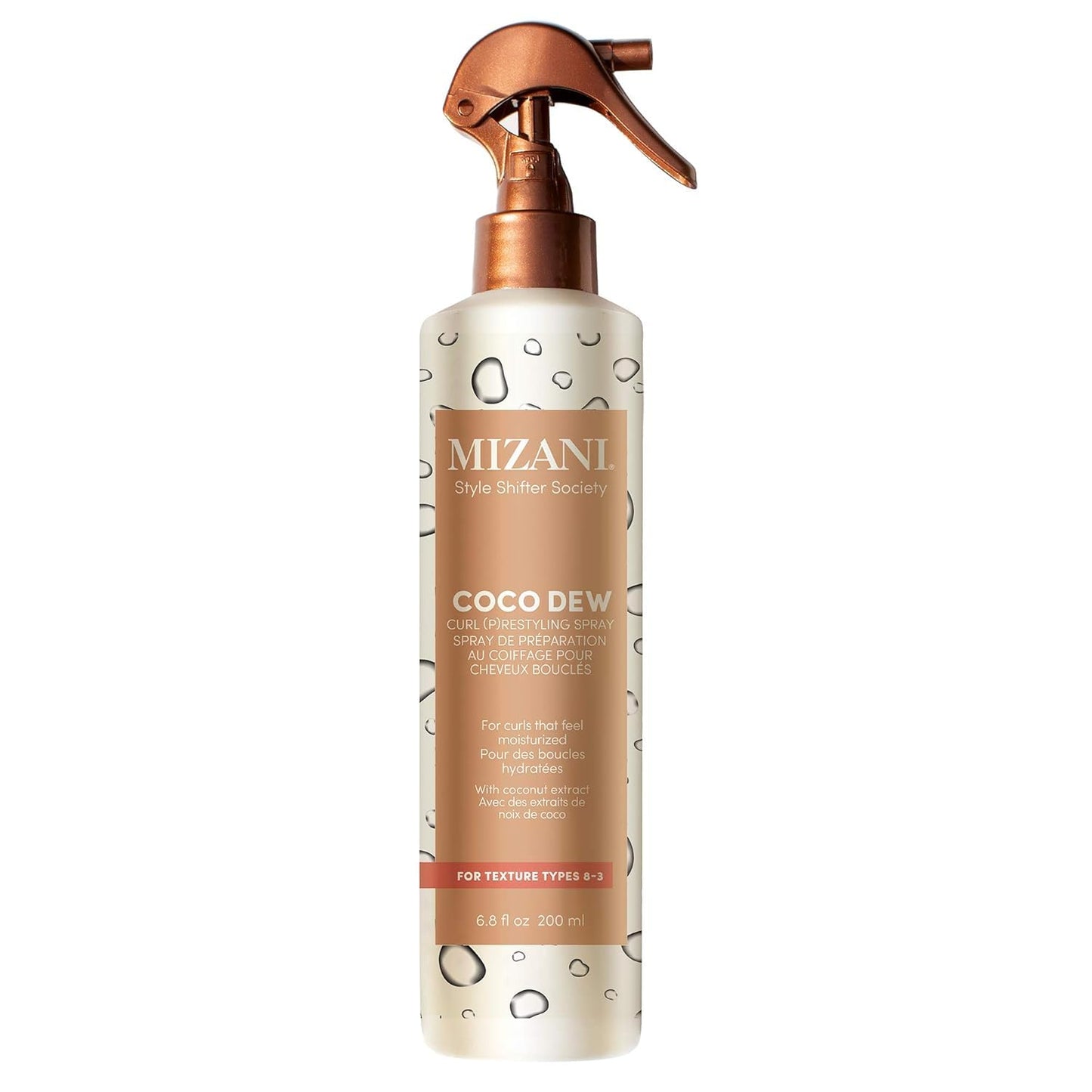 MIZANI Style Shifter Society Coco Dew Curl (P)restyling Spray - For Curly & Coily Natural Hair, Moisturizing & Defining, With Anti-Frizz Formula, Soft Hold