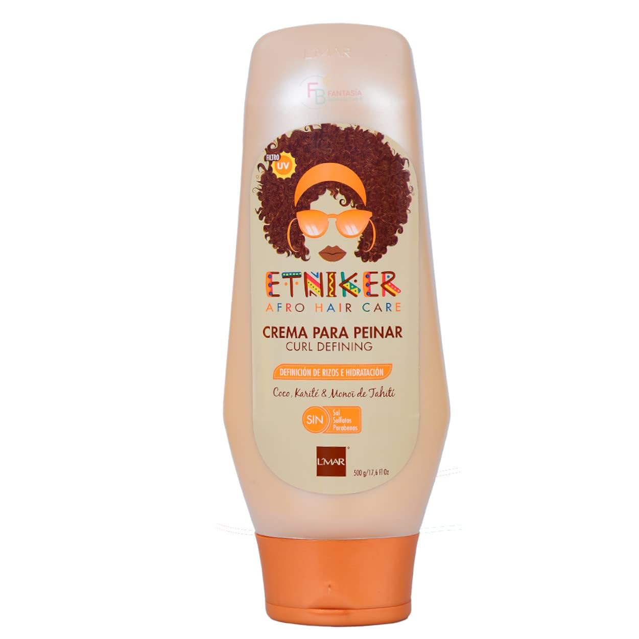 L'mar Etniker Styling Cream Afro Hair Care Curl Defining Coco Karite & Monoï Of Tahiti Salt Free, Sulfates and Parabens | LMAR Etniker Crema Para Peinar Definición de Rizos Hidratacion (17oz-500ml)