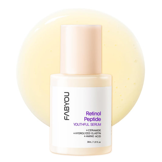 Retinol Peptide Youthful Serum 1.01 fl oz - Anti-Aging, Hydrating & Firming for Wrinkles & Dark Spots, Gentle Retinol Serum for Face, Day & Night Korean Skincare