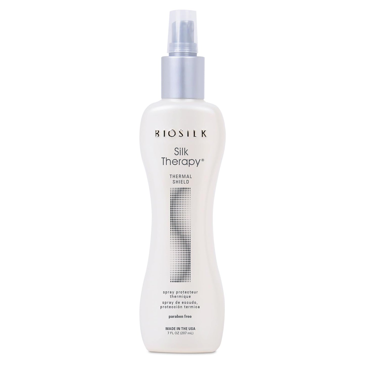 BioSilk Silk Therapy Thermal Shield Protection Spray, Helps Shield Hair From Thermal Damage & Hold Styles, Sulfate, Paraben, & Cruelty-Free, 7 Oz