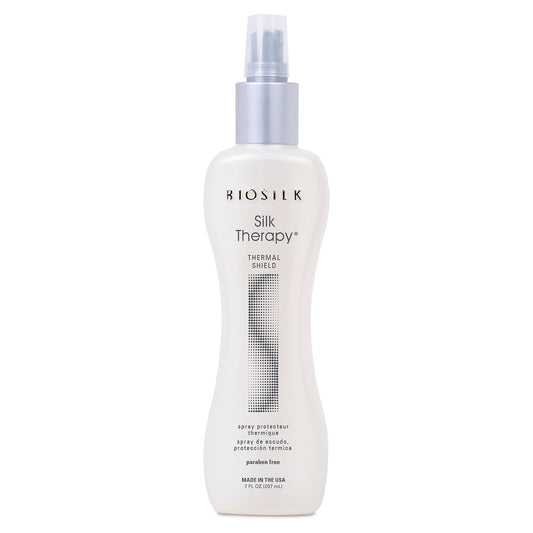 BioSilk Silk Therapy Thermal Shield Protection Spray, Helps Shield Hair From Thermal Damage & Hold Styles, Sulfate, Paraben, & Cruelty-Free, 7 Oz