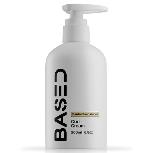 BASED All Natural Curl Cream, Defines Curls, Controls Frizz, Medium Hold, Hydrates & Nourishes with Agave, Silk Protein & Castor Oil, No Harmful Chemicals or Artificial Fragrance (6.8 Oz Pack of 1)