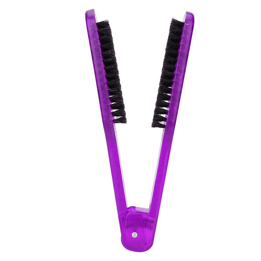 Double Sided Hair Brush with Clamp & Straightener, Anti-Static Styling Comb, V-Shape Hair Splint Combs for Women & Men, Salon Quality Hairdressing Tool for Home & Barber Shop