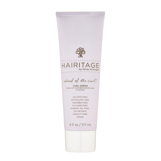 Hairitage Hydrating Jojoba Oil Curl Cream for Curly Hair - Moisturizing Anti Frizz Styling Product for High Definition Curls for Women + Men - Bounce + Shine for Fine + Thick Hair - Color Safe + Vegan