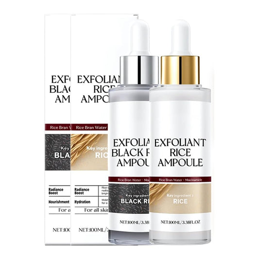 2Pcs Black and White Rice Peeling Ampoule, Soft Rice Exfoliating Face and Body, Black and White Rice Exfoliant for All Skin Types korean skin care (2pcs)