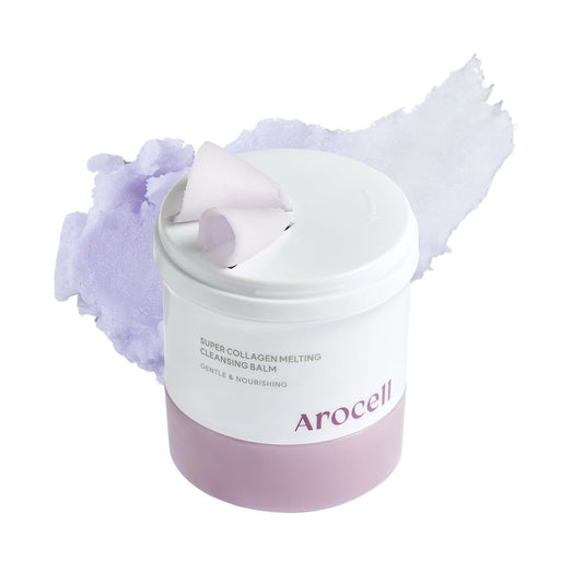 AROCELL Super Collagen Melting Cleansing Balm Grinding Deep Pore Blackhead Cleanser with Peptide Face Wash Makeup Remover Hydrating Korean Skincare