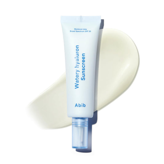 ABIB Watery Hyaluron Sunscreen Moisture Tube Broad Spectrum SPF 30 1.69 fl oz / 50ml | Korean Suncreen Suncare Sunblock No White cast Reef Safe Hyaluronic Acid Niacinamide Vitamin C Collagen