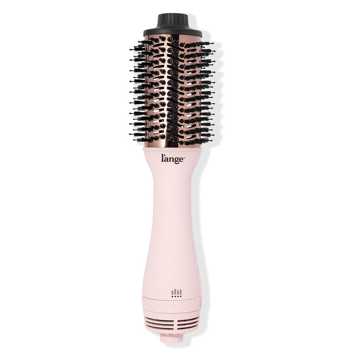 L'ANGE HAIR Le Volume 2-in-1 Titanium Blow Dryer Brush | Hot Air Brush for Hair Drying & Styling | Ionic Oval Barrel for Smooth, Frizz-Free Volume | (Blush 60mm)